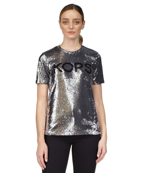 Women's Sequined Logo T-Shirt