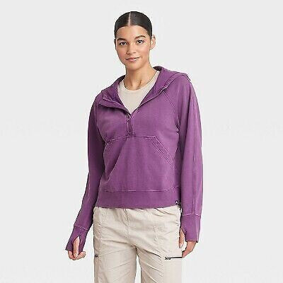 Women's 1/2 Zip Fleece Pullover - JoyLab Berry Purple S