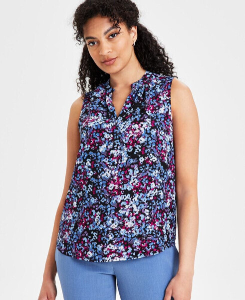 Women's Printed Keyhole Blouse