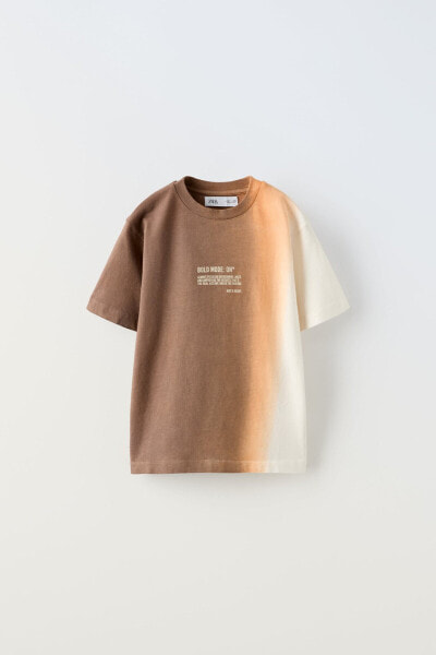 Dip-dye t-shirt with slogan