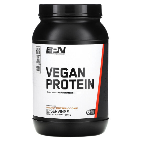 Bare Performance Nutrition, Vegan Protein, печенье с арахисовой пастой, 862 г (1 фунт)