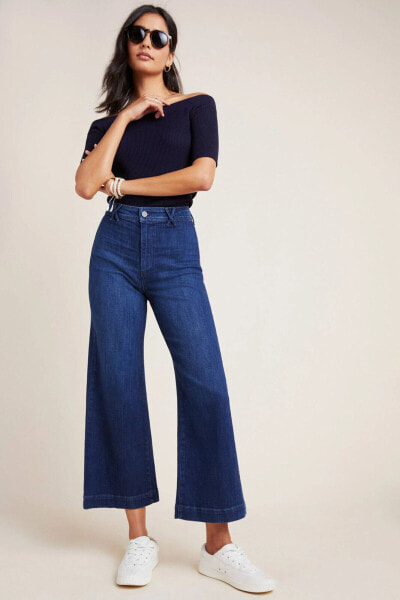 Джинсы Paige Nellie с высокой посадкой и широкими штанинами, голубые, размер 23