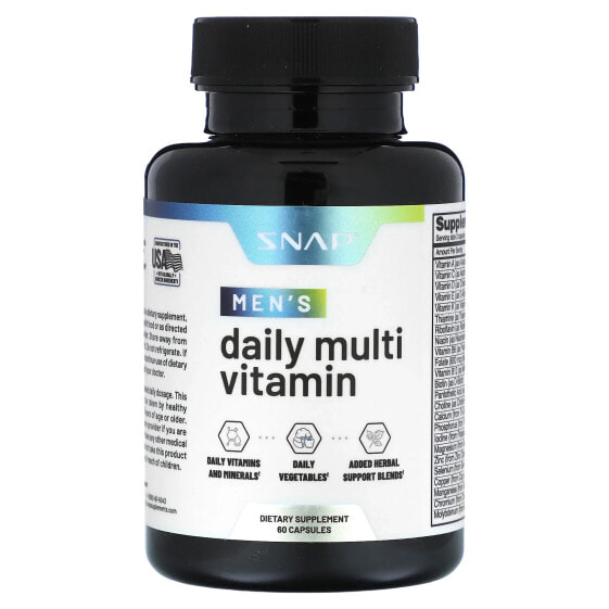 Витамины для мужского здоровья Snap Supplements Men's Daily Multi Vitamin, 60 капсул
