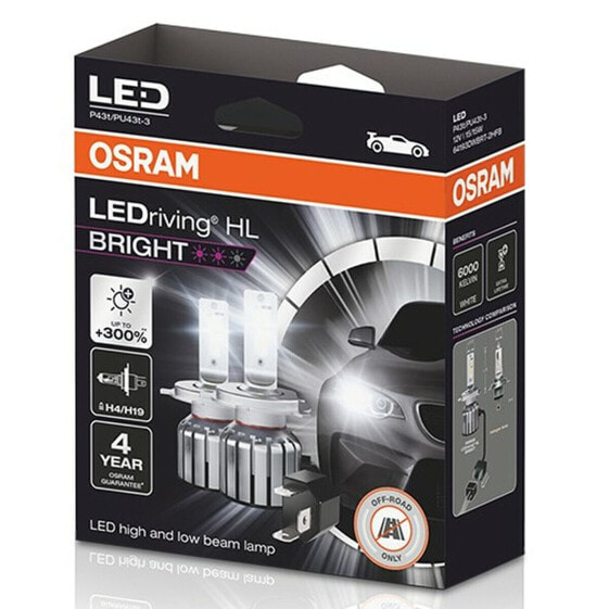 Автомобильная лампа Osram LEDriving HL Bright 15 W H4 12 V 6000 K