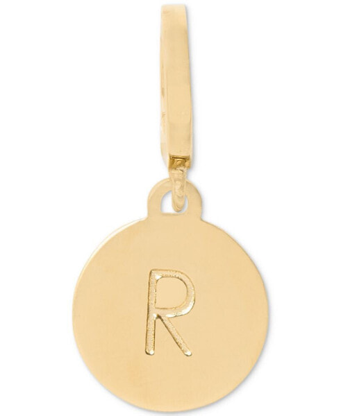 Gold-Tone Initial Polished Disc Charm Pendant