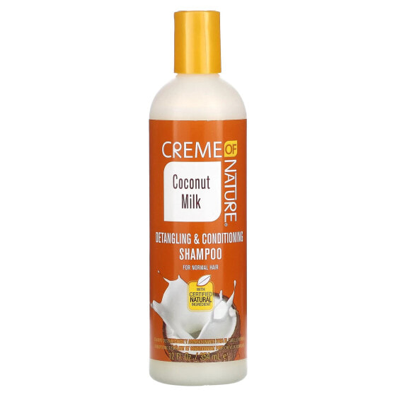 Creme Of Nature, Coconut Milk, шампунь для распутывания и кондиционирования, для нормальных волос, 354 мл (12 жидк. Унций)