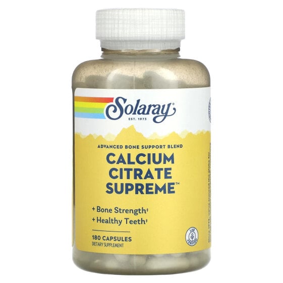 Кальций Solaray Calcium Citrate Supreme, 180 капсул