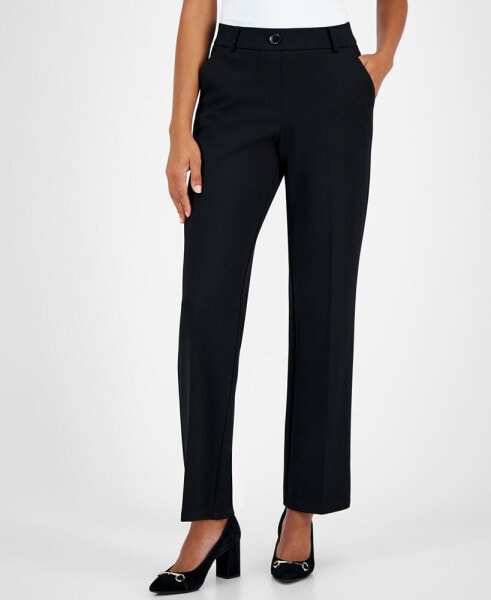 Women's Mid-Rise Pull-On Straight-Leg Pants