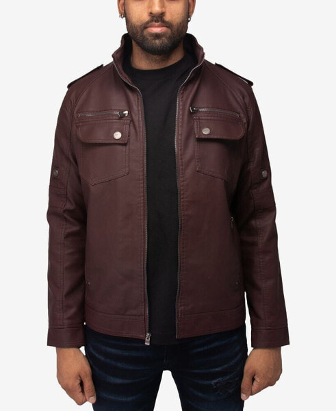 Men's Faux Shearling Lining Utility Jacket