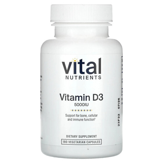 Витамин D3 Vital Nutrients, 5,000 МЕ, 180 Вегетарианских капсул