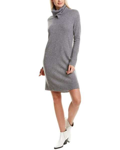 Qi Cashmere Roll Neck Cashmere Sweaterdress Women's Xl