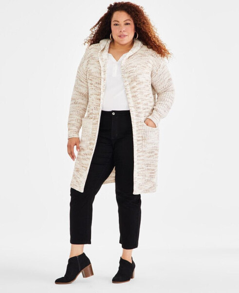 Plus Size Hooded Cardigan, Created for Macy's