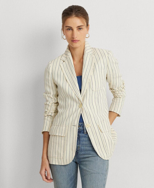 Women's Striped Cotton-Blend Blazer