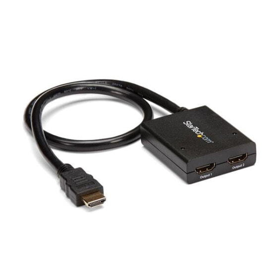 StarTech.com 4K HDMI 2-Port Video Splitter – 1x2 HDMI Splitter – Powered by USB or Power Adapter – 4K 30Hz - HDMI - 2x HDMI - 3840 x 2160 pixels - Black - 30 Hz - 1280 x 720 (HD 720) - 1920 x 1080 (HD 1080) - 1920 x 1200 (WUXGA) - 2560 x 1600 (WQXGA)