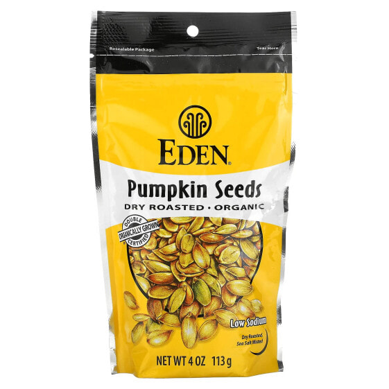 Organic, Pumpkin Seeds, Dry Roasted, 4 oz (113 g)