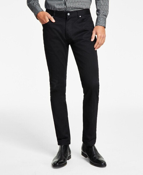 Men's Five-Pocket Straight-Fit Twill Pants, Created for Macy's