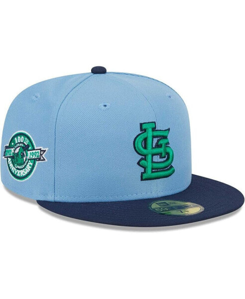 Men's Light Blue, Navy St. Louis Cardinals Green Undervisor 59FIFTY Fitted Hat