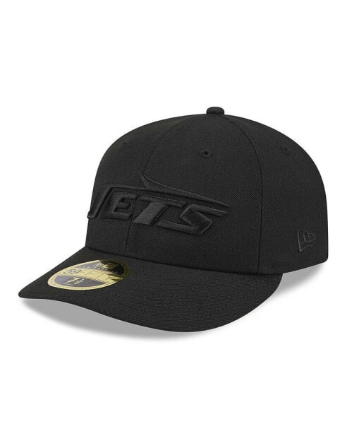 Men's Black New York Jets Black on Black Low Profile 59FIFTY Fitted Hat