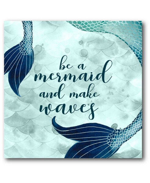 Mermaid Quotes I 20" x 20" Gallery-Wrapped Canvas Wall Art