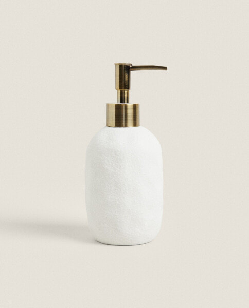 Textured ceramic bathroom soap dispenser