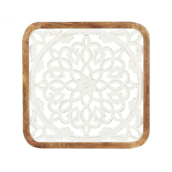 Wall Decoration White Brown Mango wood Mandala 90 x 90 x 3 cm