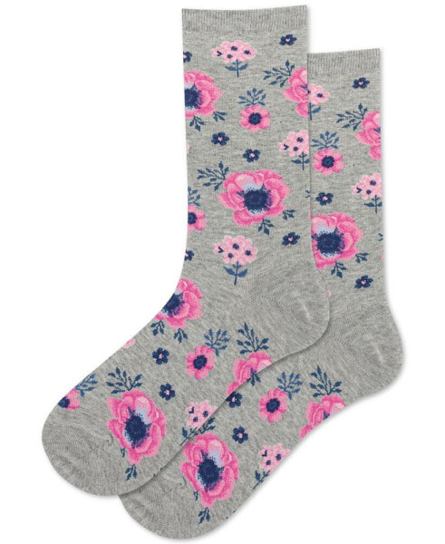 Women's Poppy Floral Crew Socks