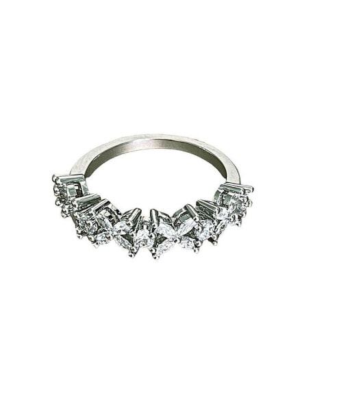 XO Ring with Round and Marquise Cut White Diamond Cubic Zirconia