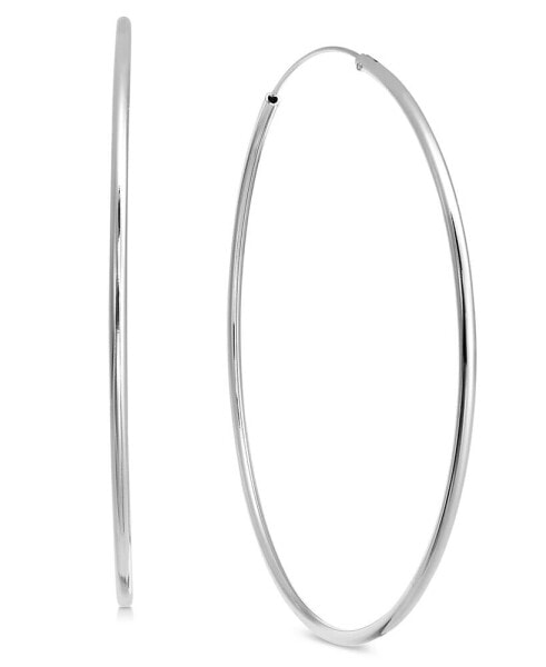 Серьги And Now This Silver Plated Endless Wire Hoop