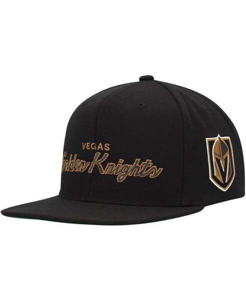 Бейсболка Mitchell&Ness мужская черная Vegas Golden Knights Core Team Script 2.0 Snapback Hat