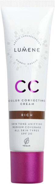 Lumene CC Color Correcting Cream SPF20 Легкий цветокорректирующий СС-крем