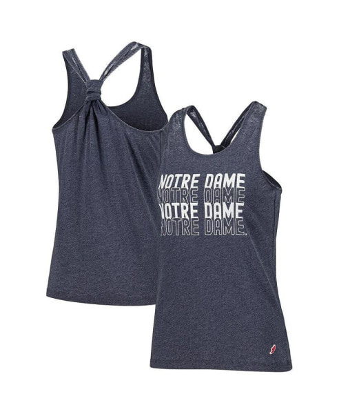 Women's Navy Notre Dame Fighting Irish Stacked Name Racerback Tank Top