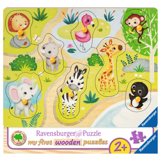 Пазл деревянный Животные Zootiere 8 элементов Ravensburger