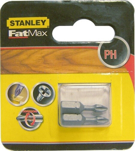Stanley Screwdriver bits Ph1x25mm 2pcs. - STA62020
