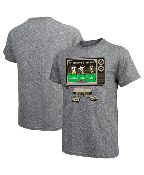 Men's Fanatics Ben Roethlisberger, Chase Claypool, James Conner Heather Gray Pittsburgh Steelers Video Game Tri-Blend T-shirt