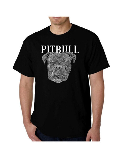 Men's Word Art - Pitbull Face T-Shirt
