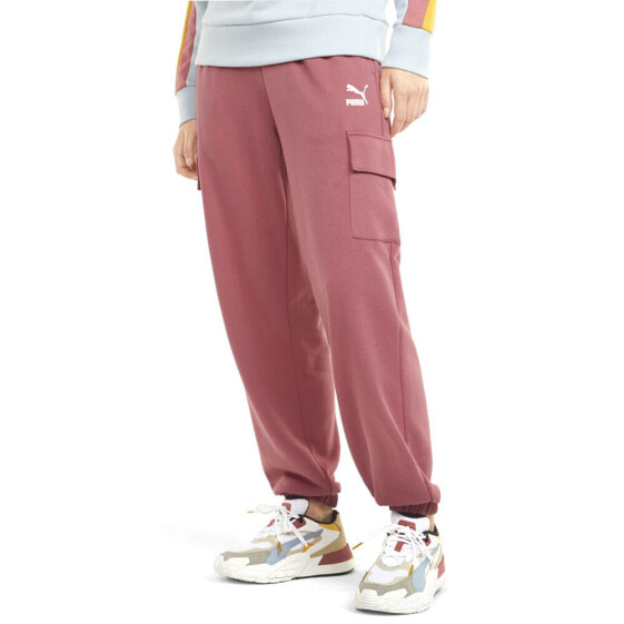 Puma Clsx Cargo Sweatpants Womens Pink Casual Athletic Bottoms 531698-25