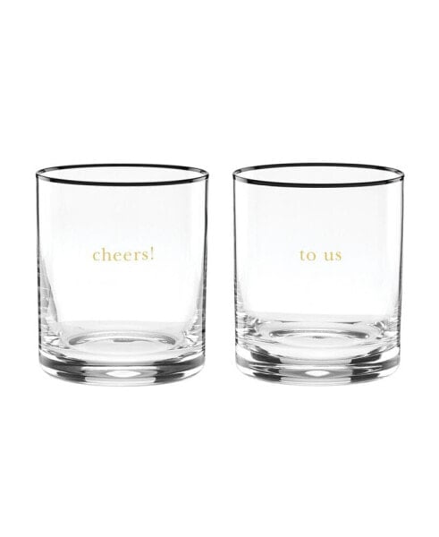 Cheers to Us Double Old Fashioned Glasses Set, 2 Piece