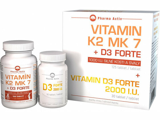 Витамин К2 MK7 + D3 FORTE Форте 125 таблеток + Витамин D3 Форте 30 шт. Pharma Activ