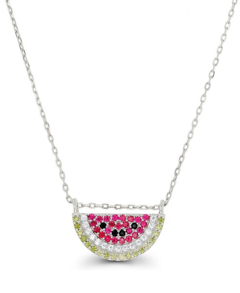 Macy's cubic Zirconia Watermelon Necklace (3/4 ct. t.w.) in Sterling Silver