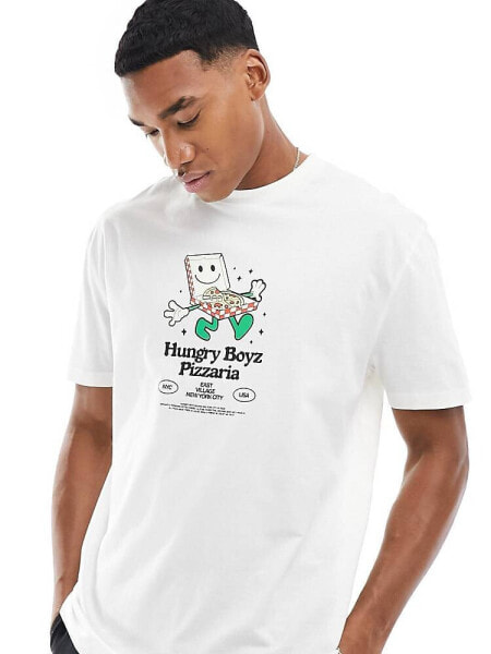 ASOS DESIGN relaxed t-shirt in white with front cartoon print