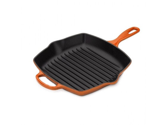 Le Creuset 20183260900422 - Square - Grill pan - Black,Orange - Cast iron - Ceramic,Gas,Halogen,Induction - Cast iron