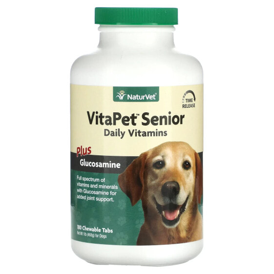VitaPet Senior, Daily Vitamins + Glucosamine, For Dogs, 180 Chewable Tabs, 1 lb (468 g)