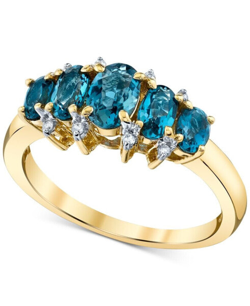 Кольцо Macy's Blue Topaz & Diamond Statement