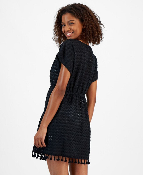 Women's Tie-Waist Chevron-Knit Cover Up, Created for Macy's