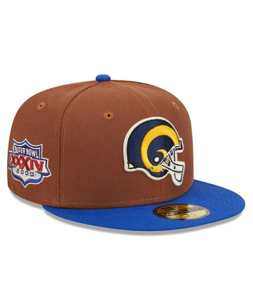 Men's Brown, Royal Los Angeles Rams Harvest Super Bowl XXXIV 59FIFTY Fitted Hat