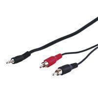 Wentronic Goobay Audio Cable AUX Adapter, 3.5 mm Male to Stereo RCA Male, 1.5 m, 3.5mm, Male, 2 x RCA, Male, 1.5 m, Black