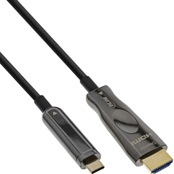 InLine USB Display AOC Cable - USB-C male to HDMI male (DP Alt Mode) - 10m