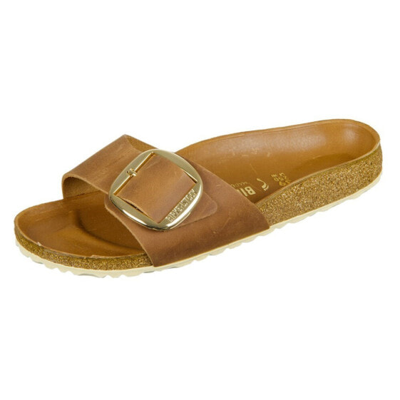 Birkenstock Madrid Big Buckle Cognac Natural Leather