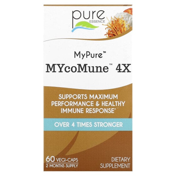Pure Essence, MyPure, MYcoMune 4X, 60 капсул в растительной оболочке