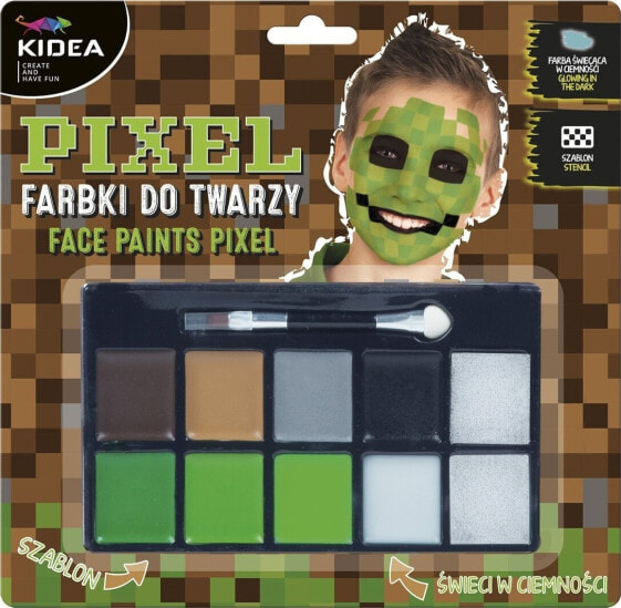 Derform Farby do twarzy 8 kolorów z akcesoriami Pixel